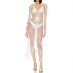 Beach Bunny White Sheer Swim Coverup